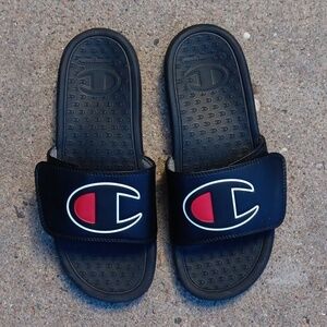Champion Black Slide Sandals Womens 8